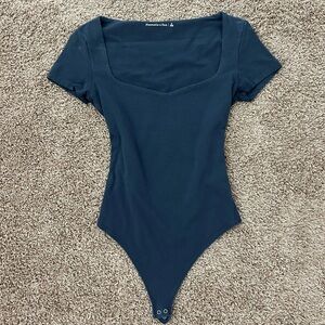 Abercrombie & Fitch Navy Sweetheart Neckline Bodysuit